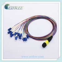 12 Fiber MPO to LC Fiber Optic Patch Cord, Single Mode OS2 Breakout Cable Assembly